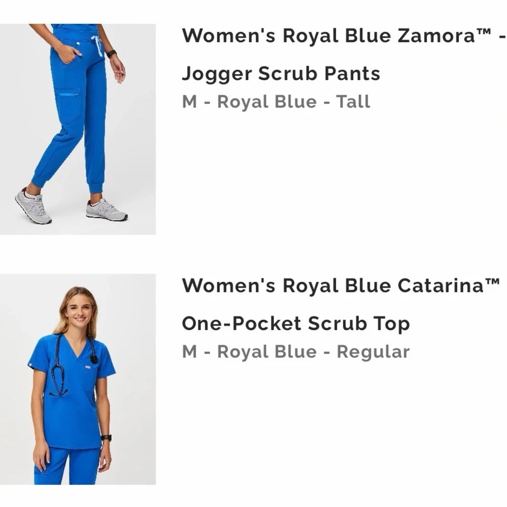 Royal Blue Figs Scrub Set - Size Medium - Picture 7 of 7